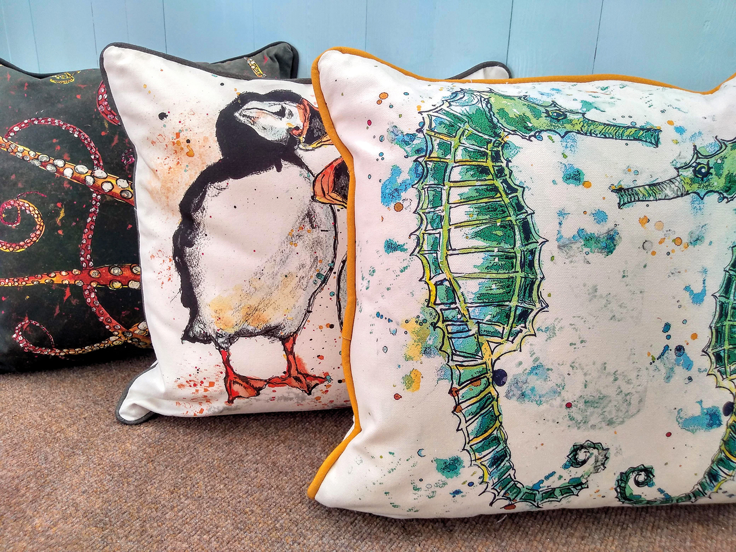 coastal-themed cushions